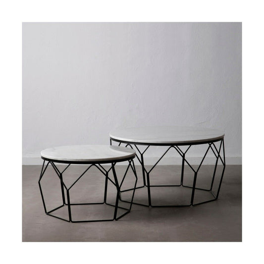 Centre Table 80 x 80 x 46 cm Metal Marble 2 Units