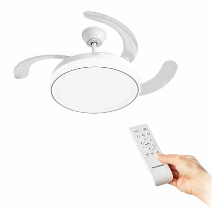 LED Ceiling Fan with 4 Retractable Blades Blalefan InnovaGoods White 72 W