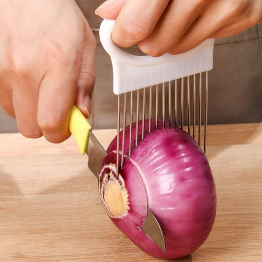 Stainless Steel Onion Needle Fork Vegetable Fruit Slicer Tomato Cutter Cutting Holder Kitchen Accessorie Tool Cozinha Acessório - yokefinds.ie