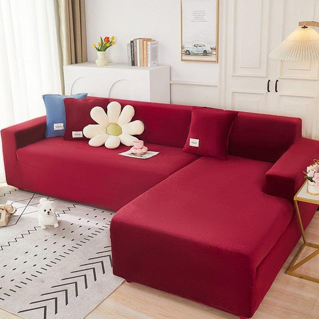 Shaped Sofa Velvet Covers for Living Room - yokefinds.ie