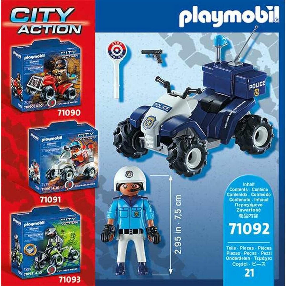 Vehicle Playset Playmobil Speed Quad City Action 71092 Police Officer (21 pcs) - YOKE FINDS 🇮🇪 IE 