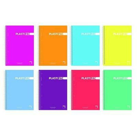 Notebook Pacsa Plastipac Multicolour Quarto 5 Pieces 80 Sheets