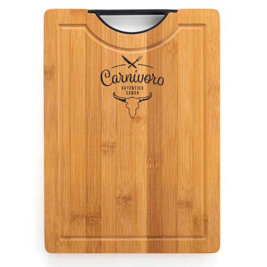 Cutting board Quid Carnivoro Brown Wood Steel 35 x 25 x 2 cm