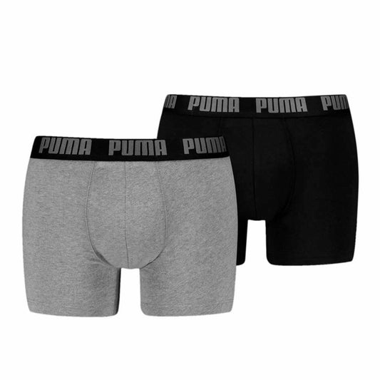 Men's Boxer Shorts Puma EVERRYDAY BASIC 701226387 2 Units Black Grey