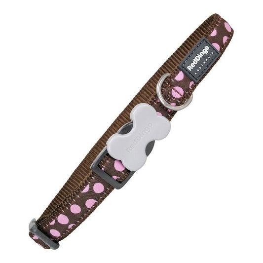 Dog collar Red Dingo Style Pink Spots (2,5 x 41-63 cm)