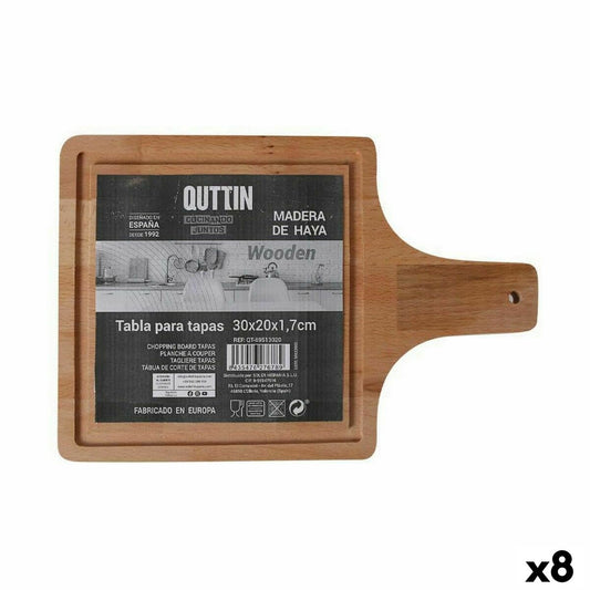 Serving board Quttin With handle 30 x 20 x 1,7 cm (8 Units)