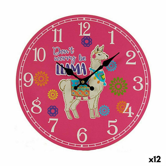 Wall Clock Llama 3 x 33,8 x 33,8 cm (12 Units) - YOKE FINDS 🇮🇪 IE 