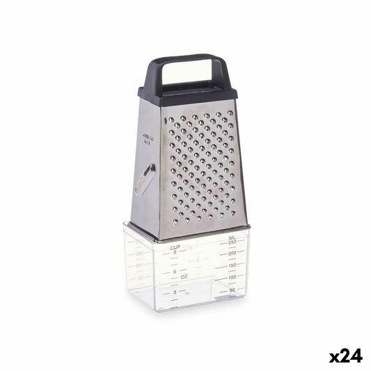 Grater with Container Transparent Stainless steel 9,5 x 20,5 x 6,7 cm (24 Units)
