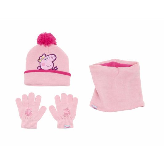 Hat, Gloves and Neck Warmer Peppa Pig Cosy corner Pink - Yokefinds Ireland