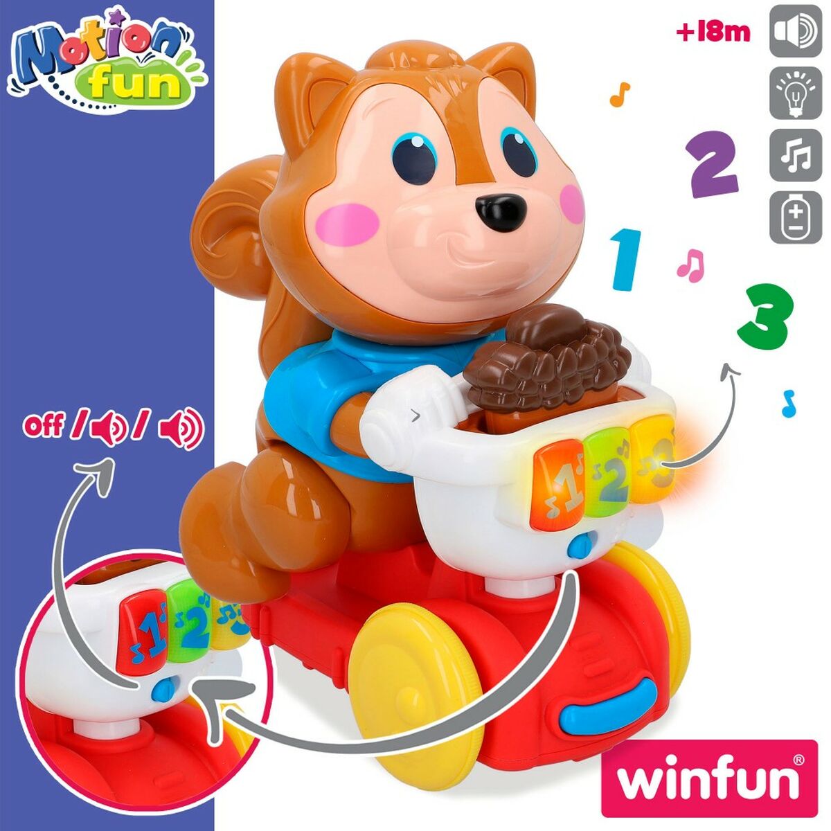 Musical Toy Winfun Squirrel 24,5 x 27,5 x 14 cm (4 Units) - YOKE FINDS 🇮🇪 IE 