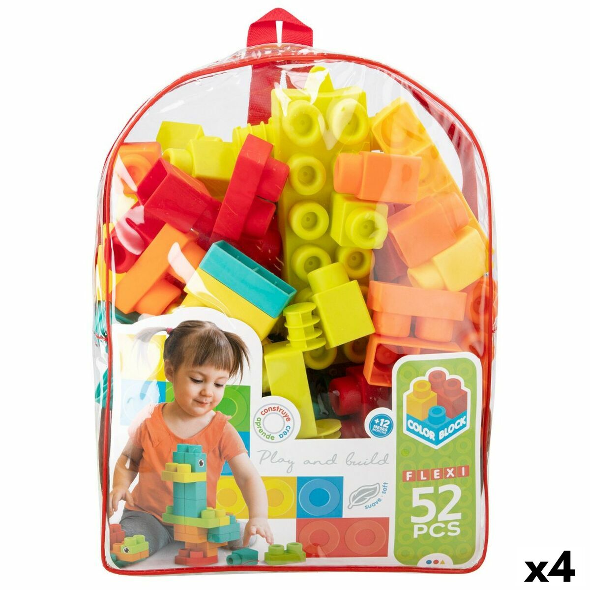 Construction set Color Block 52 Pieces (4 Units) - YOKE FINDS 🇮🇪 IE 