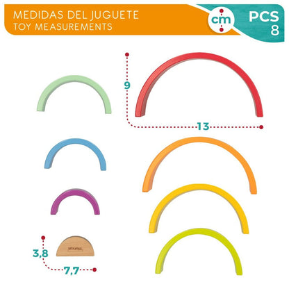 Child's Wooden Puzzle Woomax Rainbow 8 Pieces 4 Units - YOKE FINDS 🇮🇪 IE 