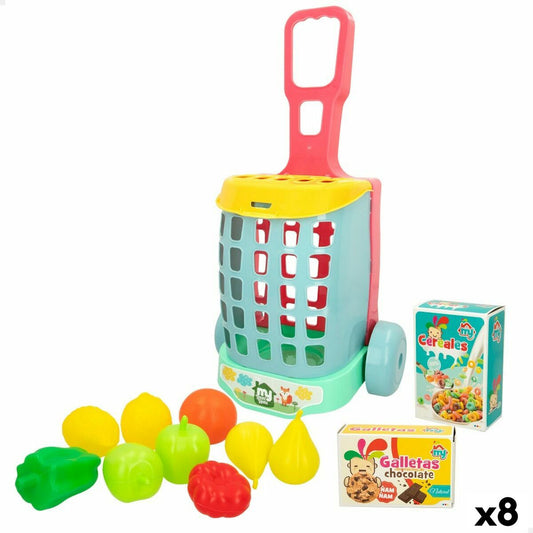 Shopping cart Colorbaby My Home Toy 12 Pieces 15 x 10 x 6 cm 8 Units