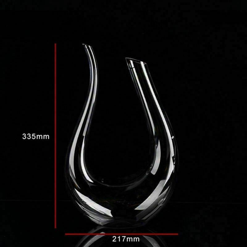 Crystal U-shaped 1500ml Wine Decanter Harp Swan Decanter Creative Wine Separator Clear Wine Aerator Glass Wine Decanter Bottle - yokefinds.ie